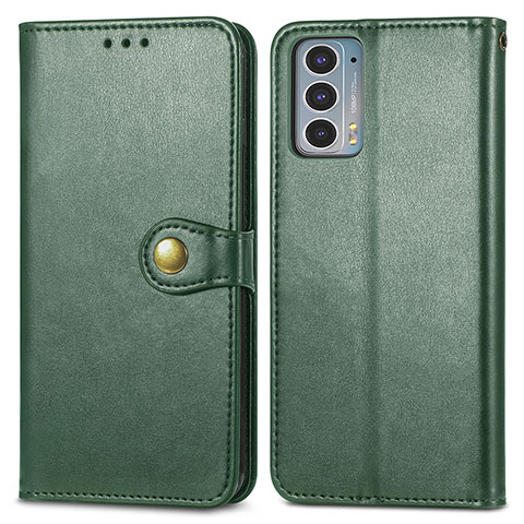 Custodia Portafoglio In Pelle Cover con Supporto S05D per Motorola Moto Edge Lite 5G Verde