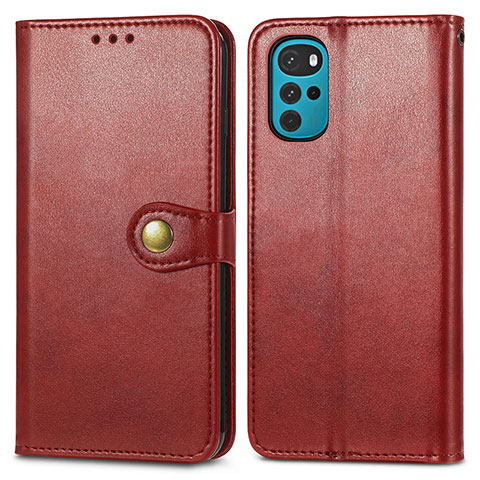 Custodia Portafoglio In Pelle Cover con Supporto S05D per Motorola Moto G22 Rosso