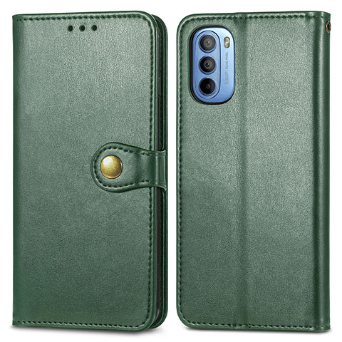 Custodia Portafoglio In Pelle Cover con Supporto S05D per Motorola Moto G41 Verde