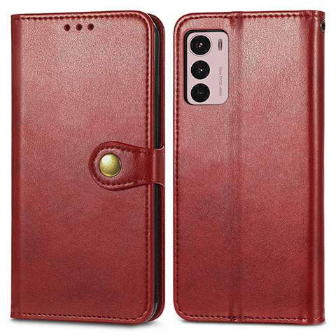 Custodia Portafoglio In Pelle Cover con Supporto S05D per Motorola Moto G42 Rosso