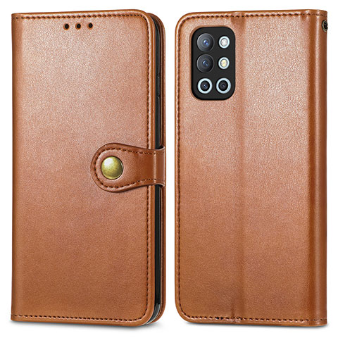 Custodia Portafoglio In Pelle Cover con Supporto S05D per OnePlus 9R 5G Marrone