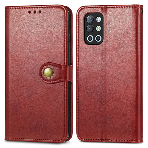 Custodia Portafoglio In Pelle Cover con Supporto S05D per OnePlus 9R 5G Rosso