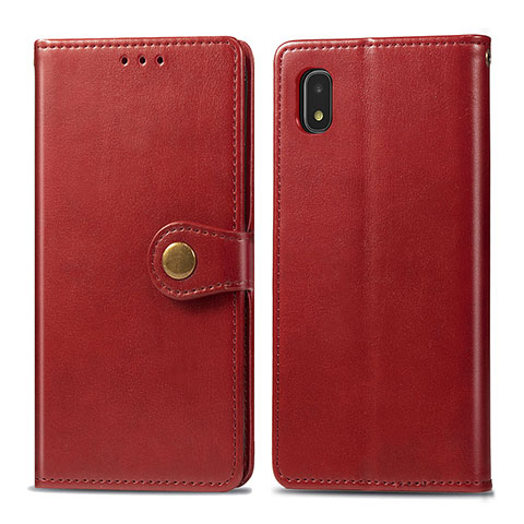 Custodia Portafoglio In Pelle Cover con Supporto S05D per Samsung Galaxy A21 SC-42A Rosso