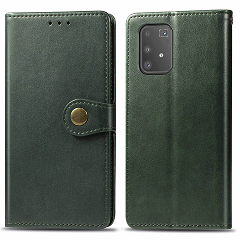 Custodia Portafoglio In Pelle Cover con Supporto S05D per Samsung Galaxy A91 Verde