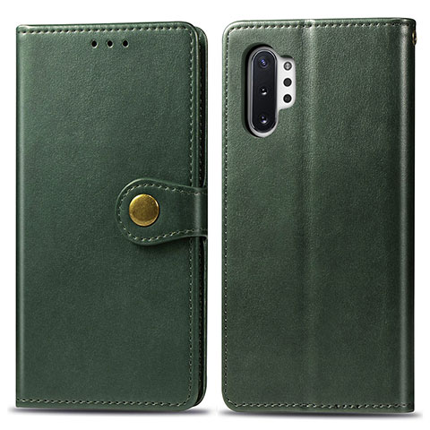 Custodia Portafoglio In Pelle Cover con Supporto S05D per Samsung Galaxy Note 10 Plus 5G Verde