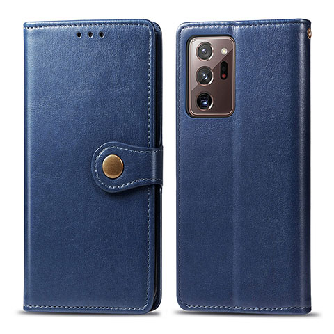 Custodia Portafoglio In Pelle Cover con Supporto S05D per Samsung Galaxy Note 20 Ultra 5G Blu