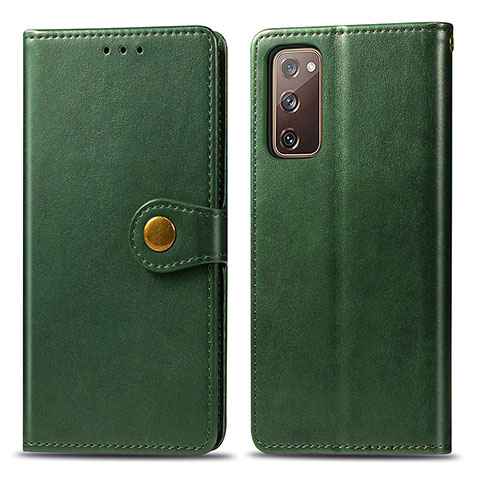 Custodia Portafoglio In Pelle Cover con Supporto S05D per Samsung Galaxy S20 FE (2022) 5G Verde