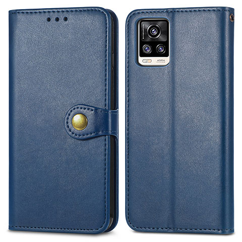 Custodia Portafoglio In Pelle Cover con Supporto S05D per Vivo V20 Blu