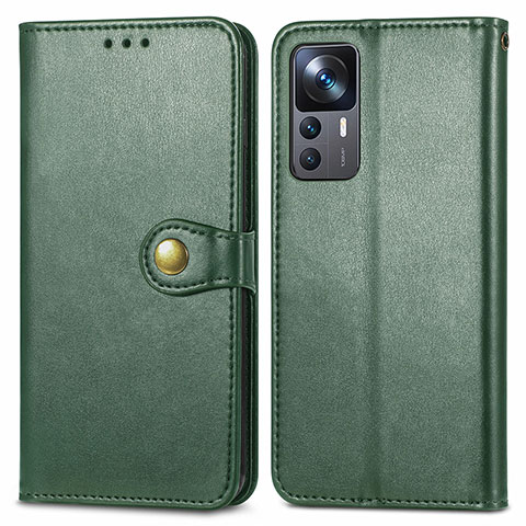 Custodia Portafoglio In Pelle Cover con Supporto S05D per Xiaomi Mi 12T 5G Verde
