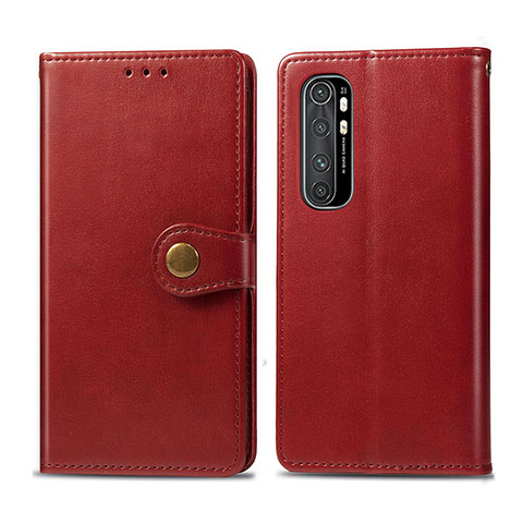 Custodia Portafoglio In Pelle Cover con Supporto S05D per Xiaomi Mi Note 10 Lite Rosso