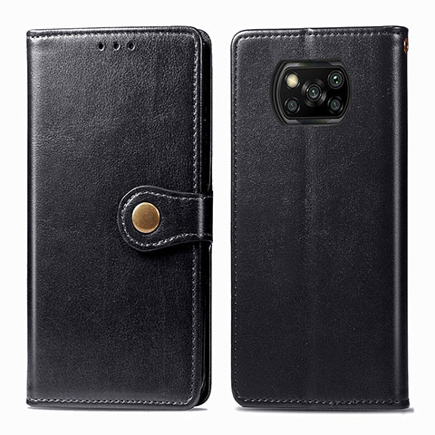 Custodia Portafoglio In Pelle Cover con Supporto S05D per Xiaomi Poco X3 NFC Nero