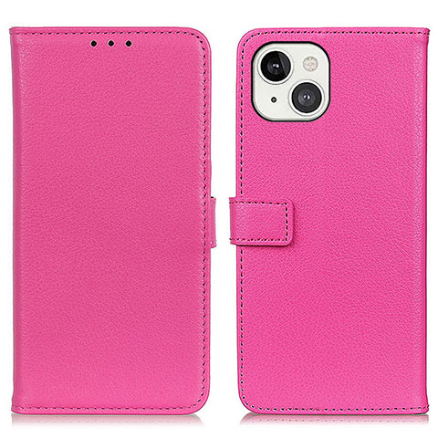 Custodia Portafoglio In Pelle Cover con Supporto T01 per Apple iPhone 13 Mini Rosa Caldo