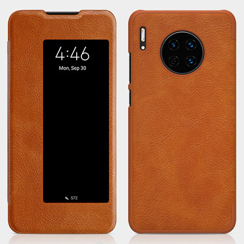 Custodia Portafoglio In Pelle Cover con Supporto T01 per Huawei Mate 30 Pro 5G Arancione