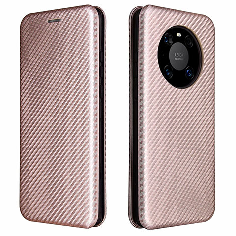 Custodia Portafoglio In Pelle Cover con Supporto T01 per Huawei Mate 40 Pro Oro Rosa