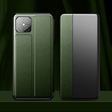 Custodia Portafoglio In Pelle Cover con Supporto T01 per Huawei Nova 8 SE 5G Verde