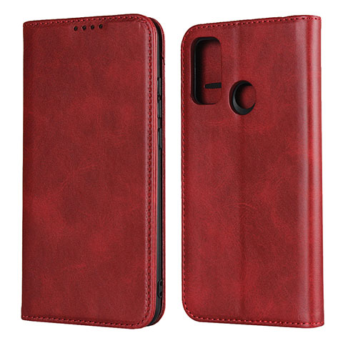 Custodia Portafoglio In Pelle Cover con Supporto T01 per Huawei P Smart (2020) Rosso