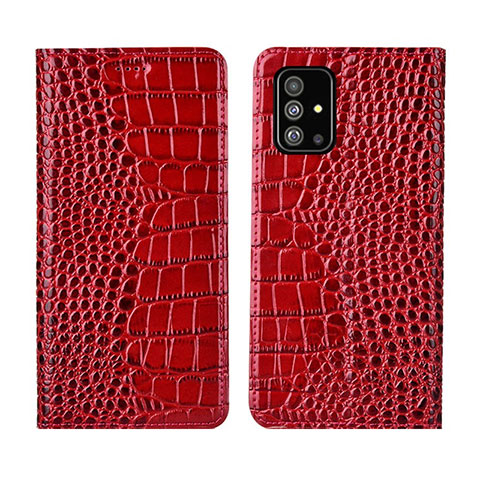 Custodia Portafoglio In Pelle Cover con Supporto T01 per Samsung Galaxy A51 5G Rosso