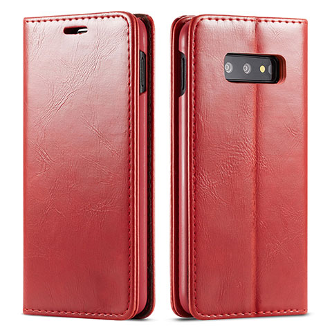 Custodia Portafoglio In Pelle Cover con Supporto T01 per Samsung Galaxy S10e Rosso
