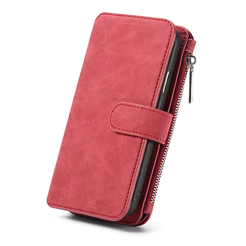 Custodia Portafoglio In Pelle Cover con Supporto T02 per Apple iPhone XR Rosso