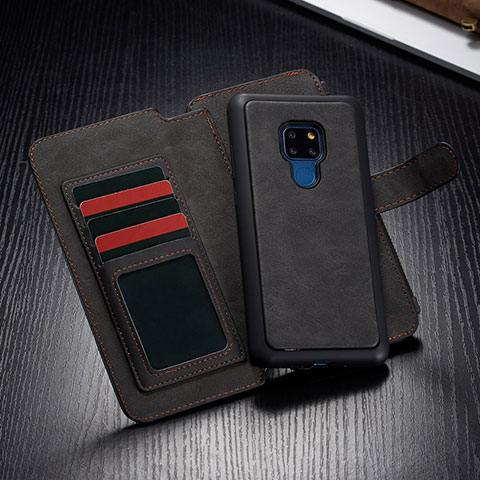 Custodia Portafoglio In Pelle Cover con Supporto T02 per Huawei Mate 20 Nero