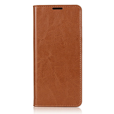 Custodia Portafoglio In Pelle Cover con Supporto T02 per Oppo Find X2 Neo Arancione