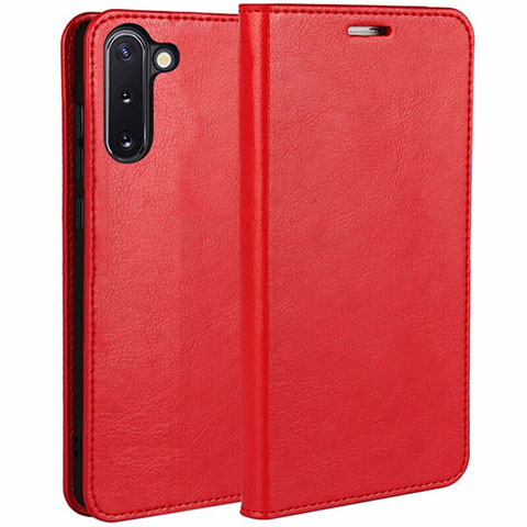 Custodia Portafoglio In Pelle Cover con Supporto T02 per Samsung Galaxy Note 10 Rosso