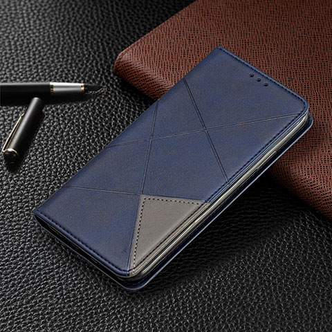 Custodia Portafoglio In Pelle Cover con Supporto T02 per Xiaomi Poco M2 Pro Blu