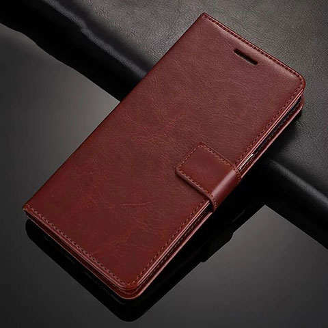 Custodia Portafoglio In Pelle Cover con Supporto T02 per Xiaomi Redmi Note 8 (2021) Marrone
