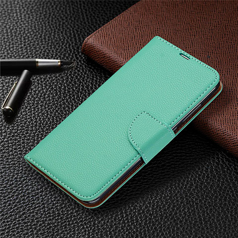 Custodia Portafoglio In Pelle Cover con Supporto T02 per Xiaomi Redmi Note 9 Verde