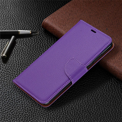 Custodia Portafoglio In Pelle Cover con Supporto T02 per Xiaomi Redmi Note 9 Viola