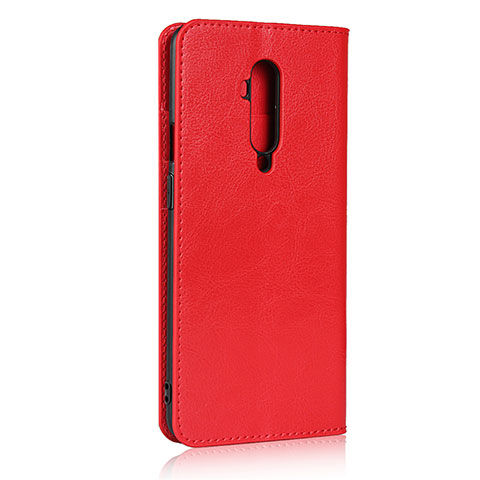 Custodia Portafoglio In Pelle Cover con Supporto T03 per OnePlus 7T Pro Rosso