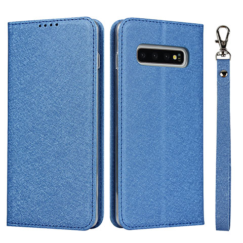 Custodia Portafoglio In Pelle Cover con Supporto T03 per Samsung Galaxy S10 5G Blu