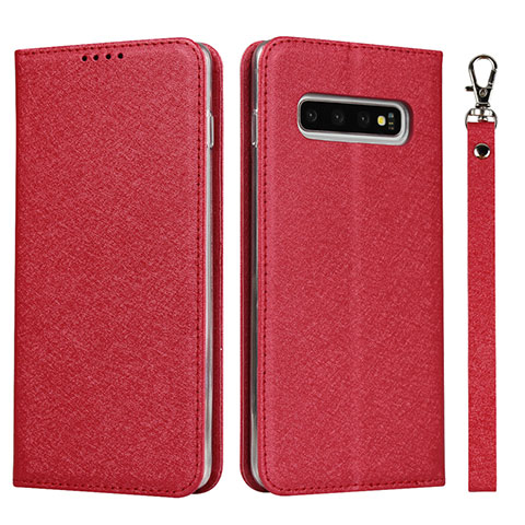 Custodia Portafoglio In Pelle Cover con Supporto T03 per Samsung Galaxy S10 5G Rosso