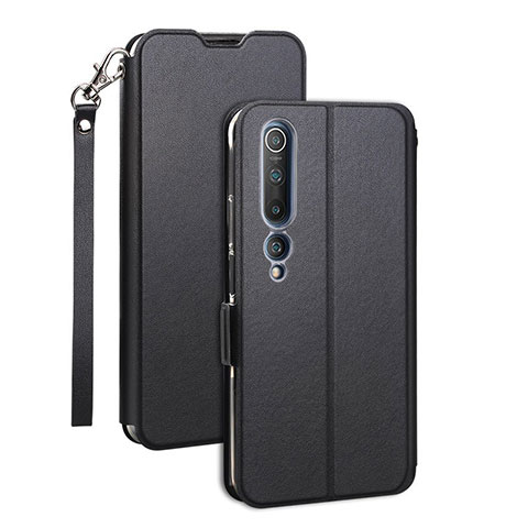 Custodia Portafoglio In Pelle Cover con Supporto T03 per Xiaomi Mi 10 Nero