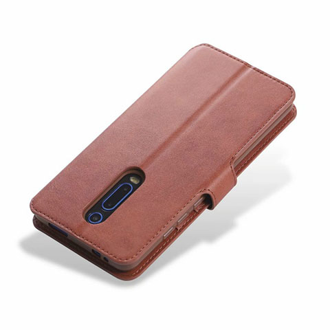 Custodia Portafoglio In Pelle Cover con Supporto T03 per Xiaomi Mi 9T Marrone