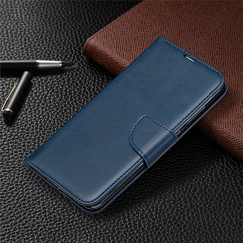 Custodia Portafoglio In Pelle Cover con Supporto T03 per Xiaomi Redmi Note 9 Blu