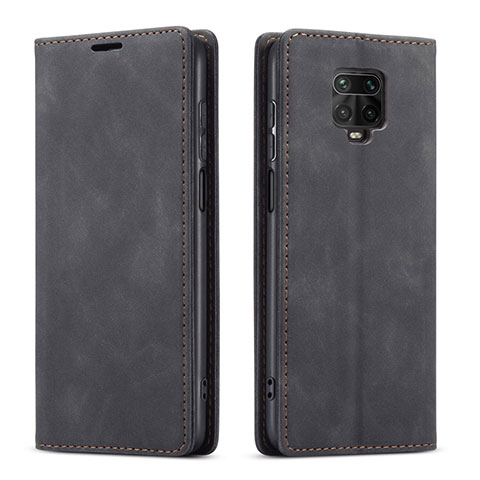 Custodia Portafoglio In Pelle Cover con Supporto T03 per Xiaomi Redmi Note 9 Pro Max Nero