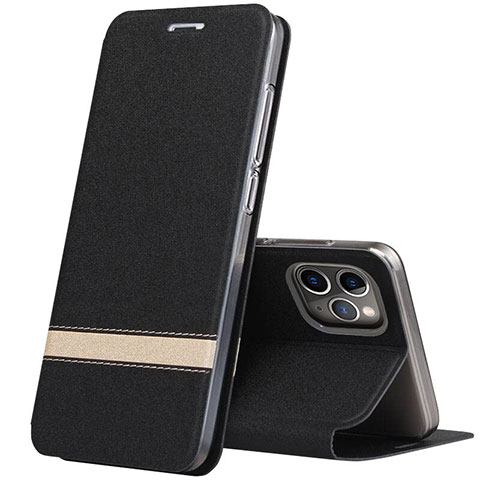 Custodia Portafoglio In Pelle Cover con Supporto T04 per Apple iPhone 11 Pro Nero