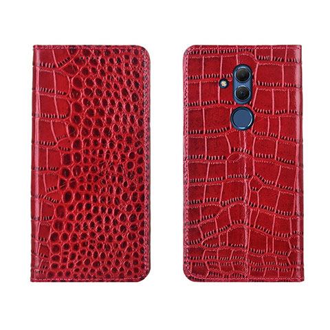 Custodia Portafoglio In Pelle Cover con Supporto T04 per Huawei Mate 20 Lite Rosso