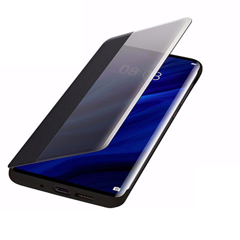 Custodia Portafoglio In Pelle Cover con Supporto T04 per Huawei P30 Pro New Edition Nero