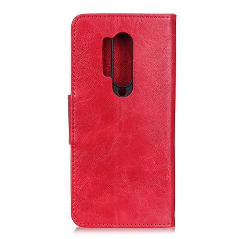 Custodia Portafoglio In Pelle Cover con Supporto T04 per OnePlus 8 Pro Rosso