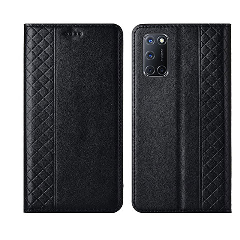 Custodia Portafoglio In Pelle Cover con Supporto T04 per Oppo A72 Nero