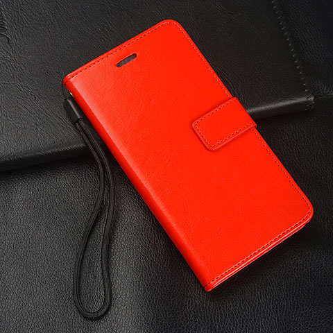 Custodia Portafoglio In Pelle Cover con Supporto T04 per Oppo K1 Rosso