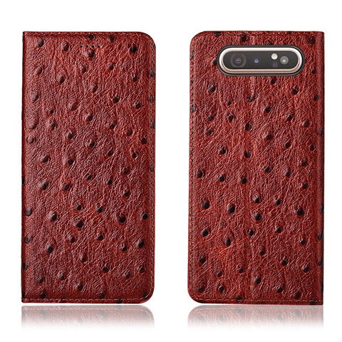 Custodia Portafoglio In Pelle Cover con Supporto T04 per Samsung Galaxy A80 Rosso