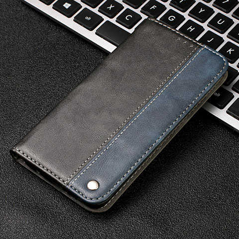 Custodia Portafoglio In Pelle Cover con Supporto T04 per Samsung Galaxy Note 10 Blu