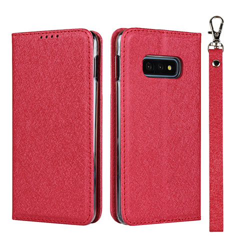 Custodia Portafoglio In Pelle Cover con Supporto T04 per Samsung Galaxy S10e Rosso