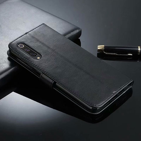 Custodia Portafoglio In Pelle Cover con Supporto T04 per Xiaomi Mi A3 Nero