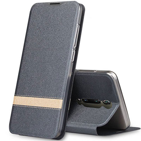 Custodia Portafoglio In Pelle Cover con Supporto T04 per Xiaomi Redmi K20 Grigio