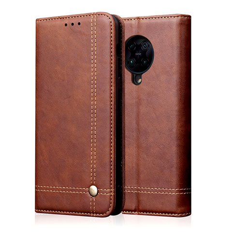 Custodia Portafoglio In Pelle Cover con Supporto T04 per Xiaomi Redmi K30 Pro 5G Marrone