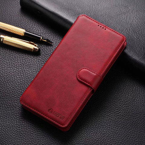 Custodia Portafoglio In Pelle Cover con Supporto T04 per Xiaomi Redmi Note 8 Pro Rosso